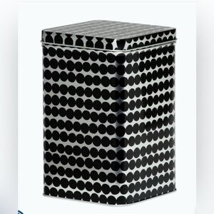 NEW Marimekko Räsymatto Tin Box Lidded Canister Box Black, Silver